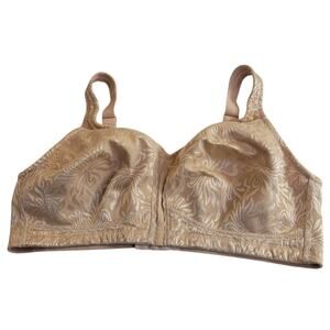 ZeroBound Tan Full Comfort Cushion Strap Coverage Wire Free Minimizer Bra 42DD